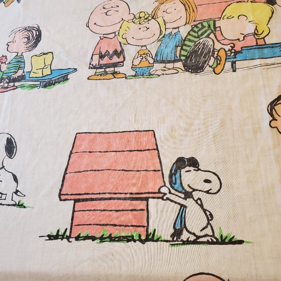 Vintage Charlie Brown Peanuts Flat Sheet 1966 - Picture 4 of 6